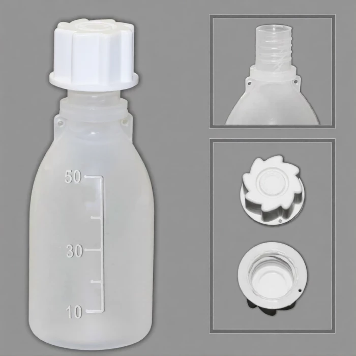 Бутылка градуированная 50 мл, с узким горлом, с крышкой, П/П, Кartell