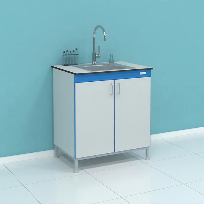 Мойка лабораторная с глухими дверцами и чашей из нержавеющей стали СТ.МЛН.80.60.90 HPL16