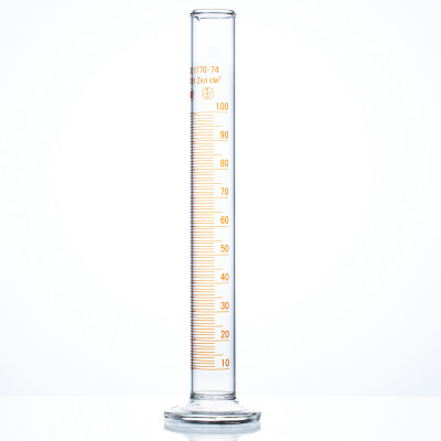 Цилиндр 100 мл (мерный: исполнение 1 - на стеклянном основании), 1-100-2