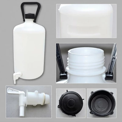 Бутыль с краном 10 л (Вульфа), ПЭВП , с завинчивающейся крышкой и ручкой, LAMAPLAST