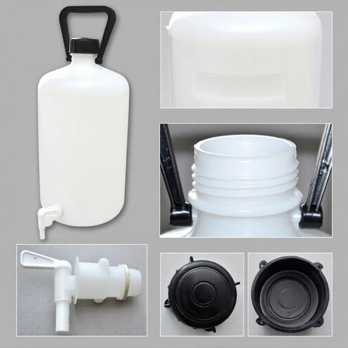 Бутыль с краном 10 л (Вульфа), ПЭВП , с завинчивающейся крышкой и ручкой, LAMAPLAST