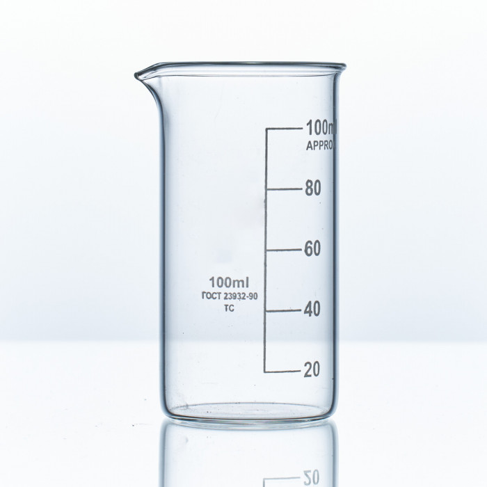 Набор лабораторных стаканов (тип В, высокий с делениями и носиком, термостойкий) ТС 150, 100, 50 мл, 0443