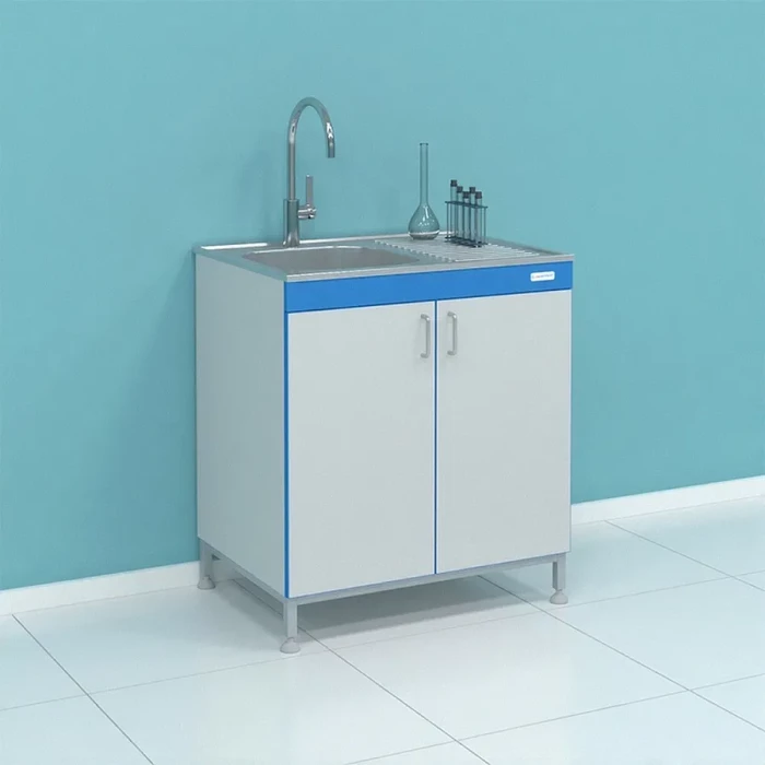 Мойка лабораторная с глухими дверцами и чашей из нержавеющей стали СТ.МЛН.80.60.90 Н
