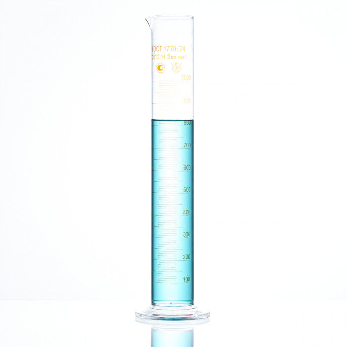 Цилиндр 1000 мл (мерный: исполнение 1 - на стеклянном основании), 1-1000-2