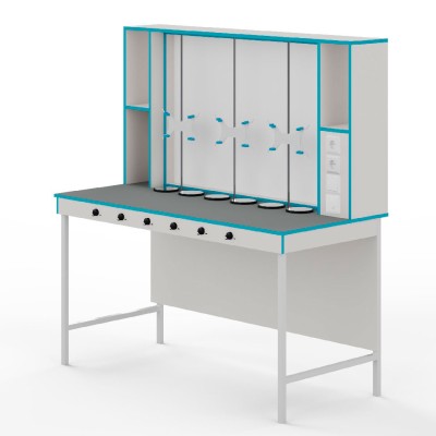 Лабораторный стол для титрования СТ НВК 1500 ПЛАСТ (1500×700×1650)