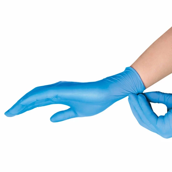 Перчатки нитриловые, одноразовые, «BENOVY», голубые, 50 пар