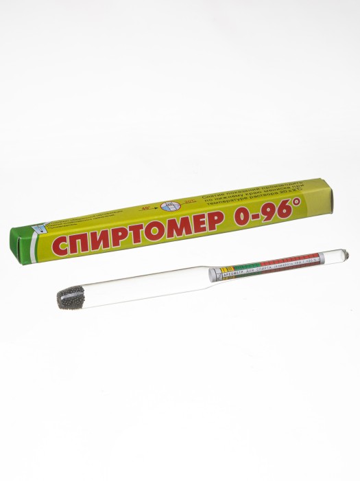 Спиртомер 0-96% бытовой в картонной упаковке, длина 13,5 см, без поверки