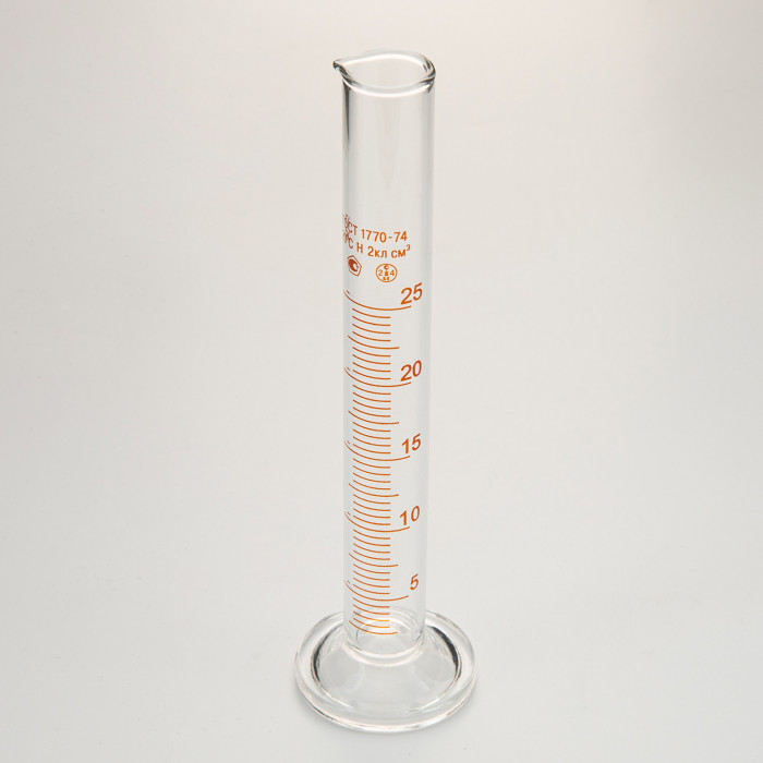 Цилиндр 25 мл (мерный: исполнение 1 - на стеклянном основании), 1-25-2