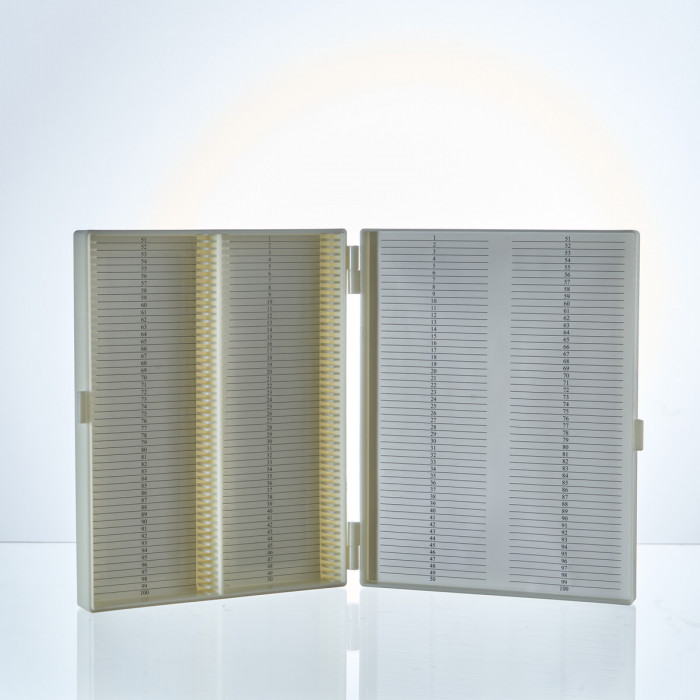 Штатив-бокс для предметных стекол на 100 шт, п/с, Greetmed