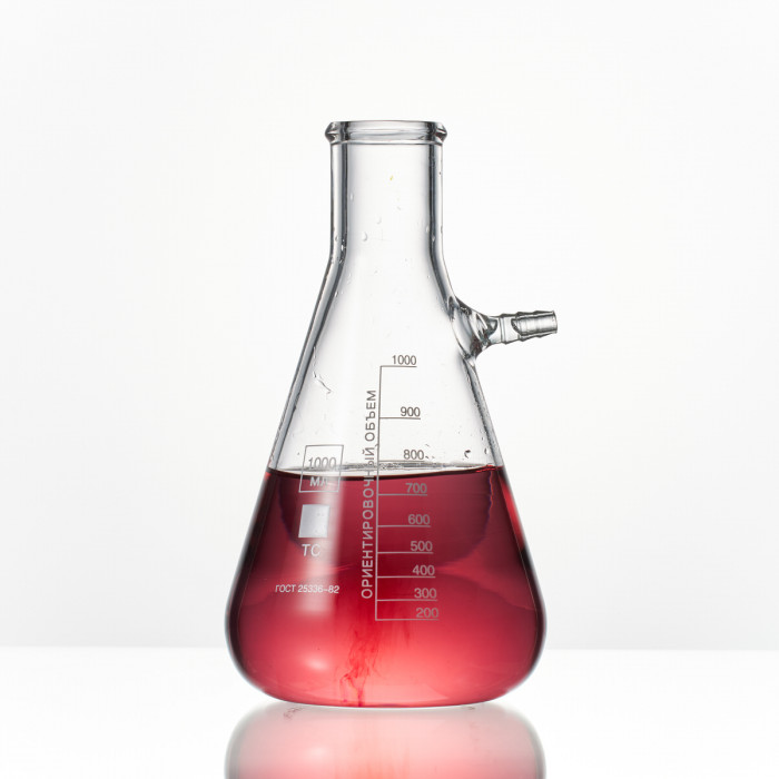 Колба Бунзена 1000 мл (с тубусом) 1-1000, с цилиндрической горловиной
