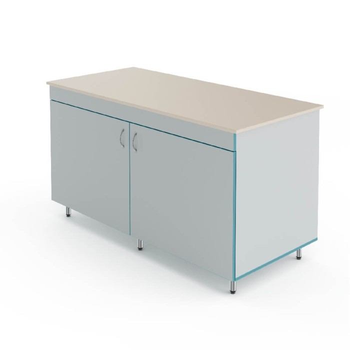Лабораторный торцевой стол со столешницей из монолитной керамики Теолаб СЛТ НВК 1500 МОН