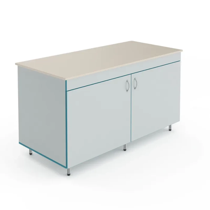 Лабораторный торцевой стол со столешницей из монолитной керамики Теолаб СЛТ НВК 1500 МОН