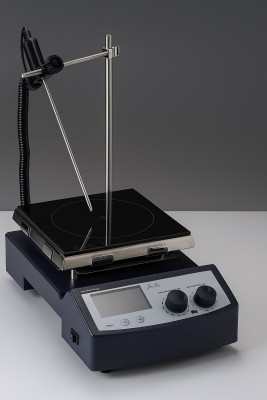 Магнитная мешалка c подогревом 10 л, 0-1500 об/мин, мощность 18 W, рабочая поверхность 200 мм, нагрев до 550 °C, Лаборио HPS-550T с термодатчиком