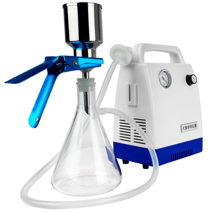 Прибор вакуумного фильтрования ПВФ-47-1 (нерж.сталь, воронка 47мм 1х300 мл, колба-ресивер 1 л, насос)