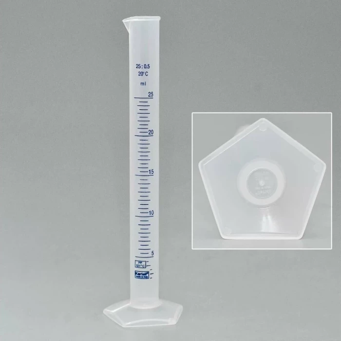 Цилиндр мерный 25 мл, п/п, синяя градуировка, Kartell