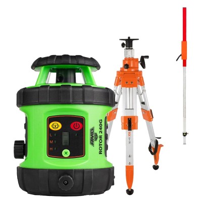 Комплект: ротационный нивелир AMO ROTOR 240G с калибровкой + штатив RGK SH-170 рейка RGK LR-2