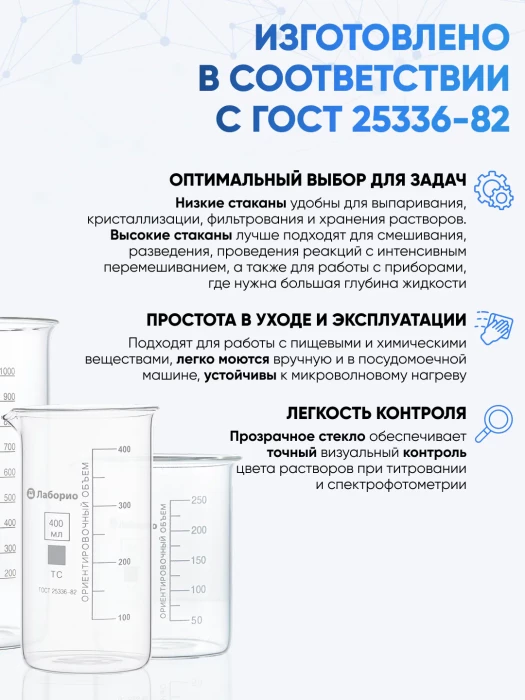 Стакан мерный с ручкой, стекло, 100 мл