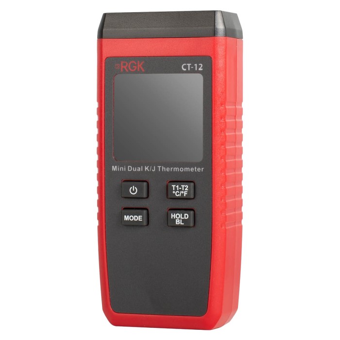 Термометр RGK CT-12 с погружным зондом температуры TR-10W и поверхностным зондом TR-10S с поверкой