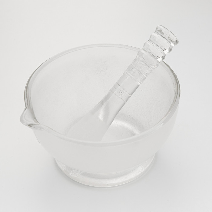 Ступка стеклянная с пестиком, диаметр 120 мм