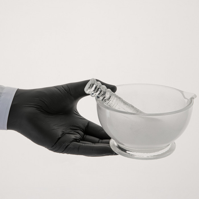 Ступка стеклянная с пестиком, диаметр 120 мм