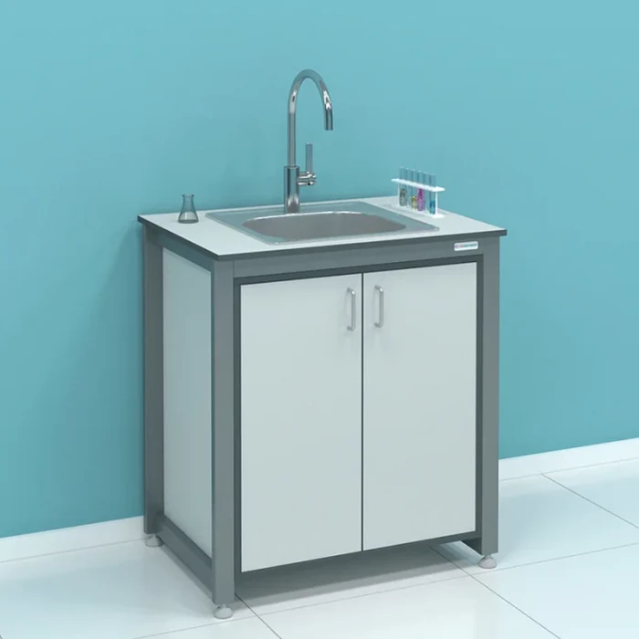 Стол-мойка лабораторный (раковина из нержавеющей стали) ПР.МЛН.80.60.90