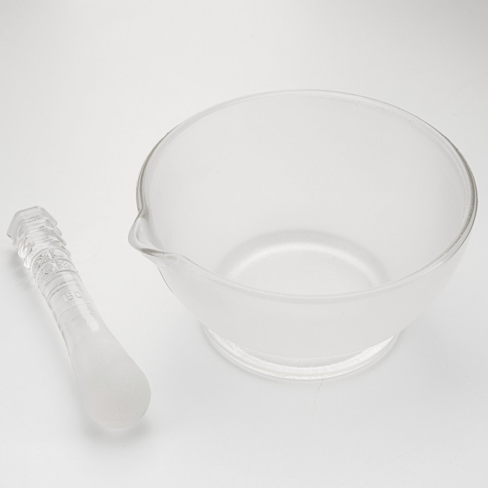 Ступка стеклянная с пестиком, диаметр 150 мм