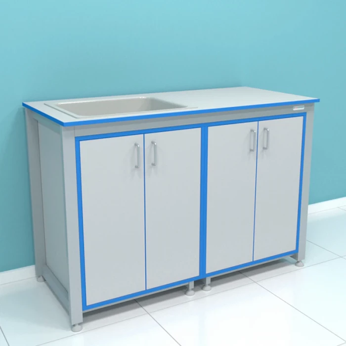 Стол-мойка лабораторный (раковина из полипропилена) ПР.МЛП.130.60.90 ПП