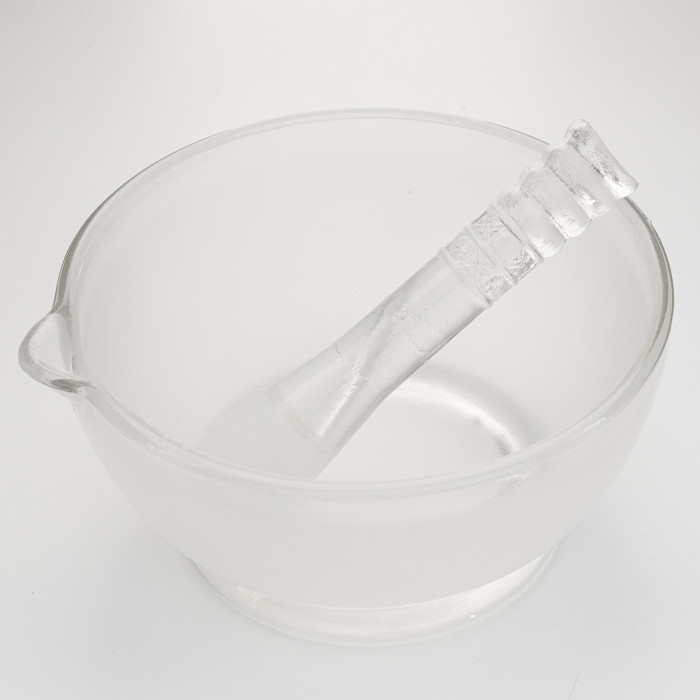 Ступка стеклянная с пестиком, диаметр 180 мм