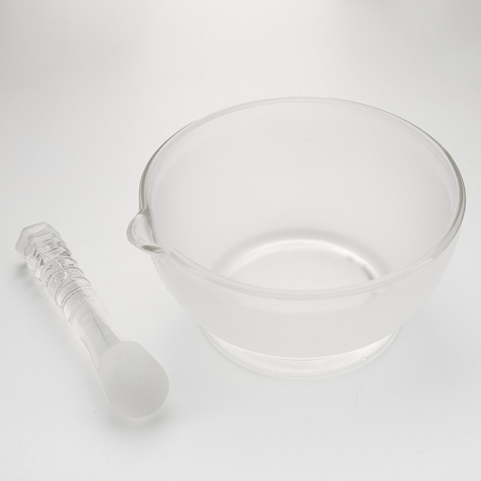 Ступка стеклянная с пестиком, диаметр 180 мм