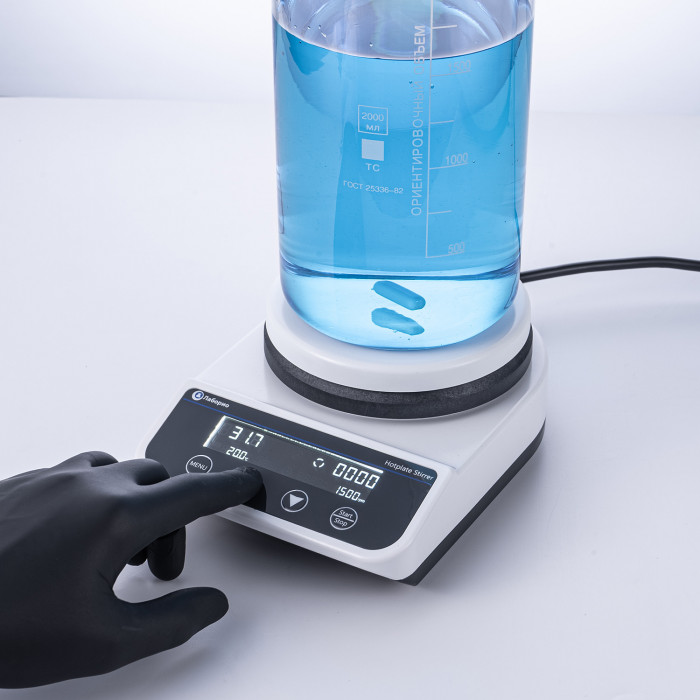 Магнитная мешалка с подогревом 2 л, 50-1500 об/мин, рабочая поверхность 135 мм, нагрев до 260 °C , Лаборио HS5