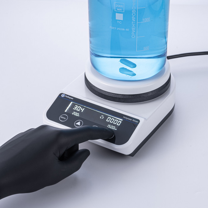 Магнитная мешалка с подогревом 2 л, 50-1500 об/мин, рабочая поверхность 135 мм, нагрев до 260 °C , Лаборио HS5