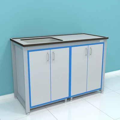 Стол-мойка лабораторный (раковина из полипропилена) ПР.МЛП.130.60.90 HPL16