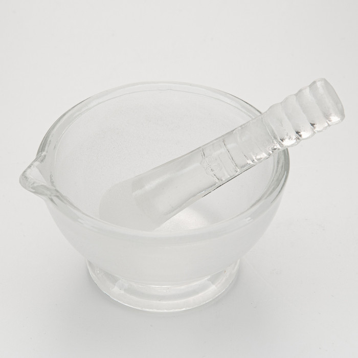 Ступка стеклянная с пестиком, диаметр 60 мм