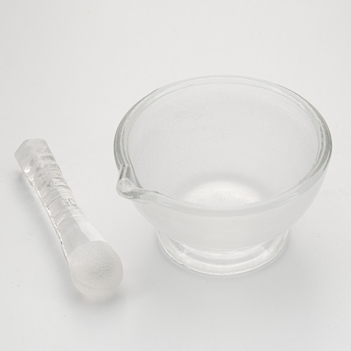 Ступка стеклянная с пестиком, диаметр 60 мм