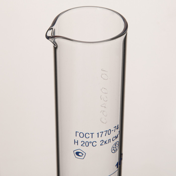 Цилиндр 100 мл (мерный: исполнение 3 - на полиэтиленовом основании), Цилиндр 3-100-2