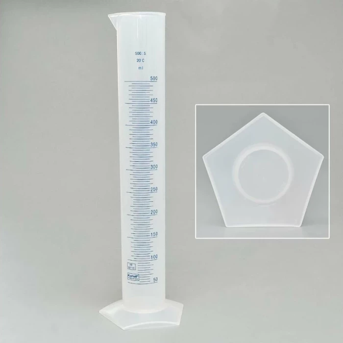 Цилиндр мерный 500 мл, п/п, синяя грудировка, Kartell